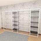 Closet Araras, Guarda Roupas Aberto Industrial Com 46 Peças B