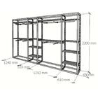 Closet Araras, Guarda Roupas Aberto Industrial Com 48 Peças B