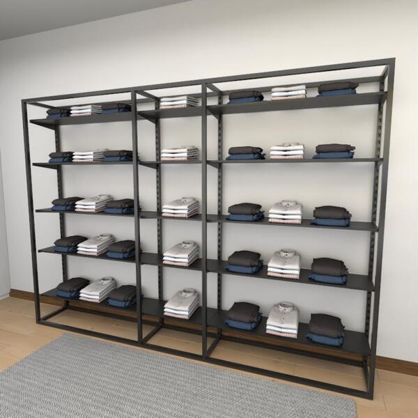 Closet Araras, Guarda Roupas Aberto Industrial Com 48 Peças P