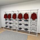 Closet Araras, Guarda Roupas Aberto Industrial Com 50 Peças B