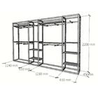 Closet Araras, Guarda Roupas Aberto Industrial Com 52 Peças P