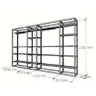 Closet Araras, Guarda Roupas Aberto Industrial Com 54 Peças B