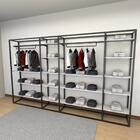 Closet Araras, Guarda Roupas Aberto Industrial Com 54 Peças B