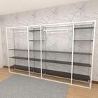 Closet Araras, Guarda Roupas Aberto Industrial Com 54 Peças B