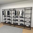 Closet Araras, Guarda Roupas Aberto Industrial Com 54 Peças P