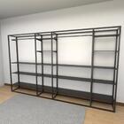 Closet Araras, Guarda Roupas Aberto Industrial Com 54 Peças P