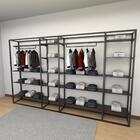 Closet Araras, Guarda Roupas Aberto Industrial Com 54 Peças P