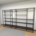 Closet Araras, Guarda Roupas Aberto Industrial Com 56 Peças P