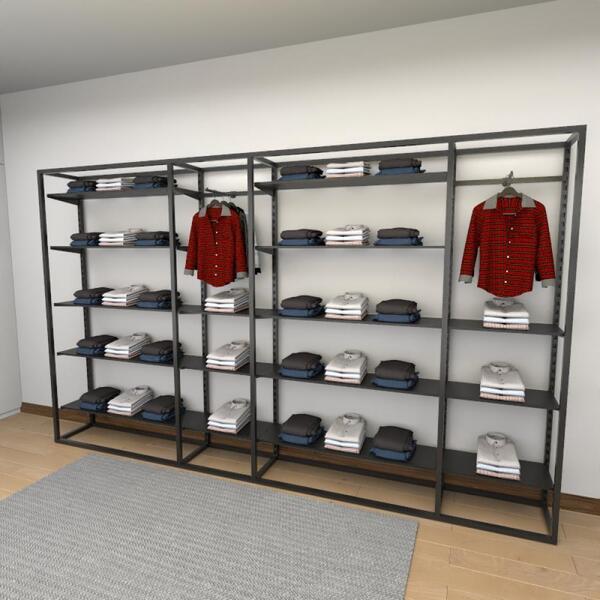 Closet Araras, Guarda Roupas Aberto Industrial Com 56 Peças P