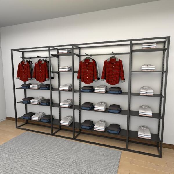 Closet Araras, Guarda Roupas Aberto Industrial Com 58 Peças P