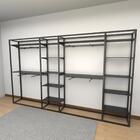 Closet Araras, Guarda Roupas Aberto Industrial Com 58 Peças P