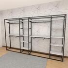 Closet Araras, Guarda Roupas Aberto Industrial Com 58 Peças P