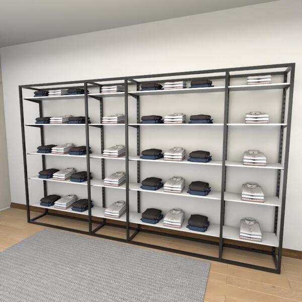 Closet Araras, Guarda Roupas Aberto Industrial Com 64 Peças P