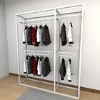 Closet Araras, Guarda Roupas Aberto Industrial Com 6 Peças Br