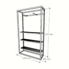 Closet Araras, Guarda Roupas Aberto Industrial Com 7 Peças Br