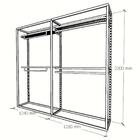 Closet Araras, Guarda Roupas Aberto Industrial Com 8 Peças Br