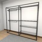 Closet Araras, Guarda Roupas Aberto Industrial Com 8 Peças Pr