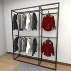 Closet Araras, Guarda Roupas Aberto Industrial Com 8 Peças Pr