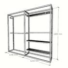 Closet Araras, Guarda Roupas Aberto Industrial Com 8 Peças Pr