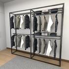 Closet Araras, Guarda Roupas Aberto Industrial Com 8 Peças Pr