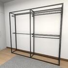 Closet Araras, Guarda Roupas Aberto Industrial Com 8 Peças Pr