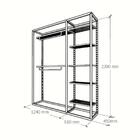 Closet Araras, Guarda Roupas Aberto Industrial Com 9 Peças Br