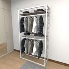 Closet Araras, Guarda Roupas Aberto Industrial Com 9 Peças Br