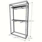 Closet Araras, Guarda Roupas Aberto Industrial Com 9 Peças Pr