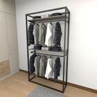 Closet Araras, Guarda Roupas Aberto Industrial Com 9 Peças Pr