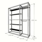 Closet Araras, Guarda Roupas Aberto Industrial Com 9 Peças Pr