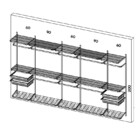 Closet Armário Aramado Modulado Gaveta Prateleira 3,70m Br