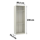 Closet Cabideiro Legno Crema 236x80,4x54,5cm Prime Luciane