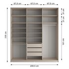 Closet Casal 100% Mdf Bp 208,5cm 3 Gavetas Sion Bege