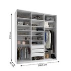 Closet Casal 100% Mdf Bp 208,5cm 3 Gavetas Sion Branco