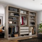 Closet Casal 100% Mdf Bp 237cm 3 Gavetas Monreale Bege
