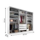 Closet Casal 100% Mdf Bp 237cm 3 Gavetas Monreale Branco