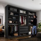 Closet Casal 100% Mdf Bp 237cm 3 Gavetas Monreale Preto