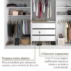Closet Casal 100% Mdf Bp 237cm 3 Gavetas Monreale Preto