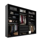 Closet Casal 100% Mdf Bp 237cm 3 Gavetas Monreale Preto