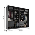 Closet Casal 100% Mdf Bp 277cm 6 Gavetas Sion Preto