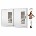 Closet Casal Duplo Belém 4 Portas Com Espelho 4 Gavetas Cario