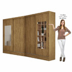 Closet Casal Duplo Belém 4 Portas Com Espelho 4 Gavetas Cario