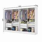 Closet Casal Duplo Belém 4 Portas Premium 4 Gavetas Carioca M