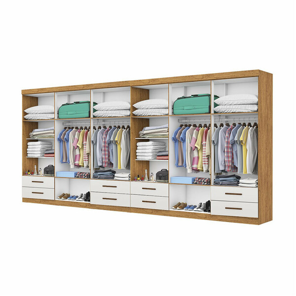 Closet Casal Duplo Lu 12 Portas 8 Gavetas | Leroy Merlin