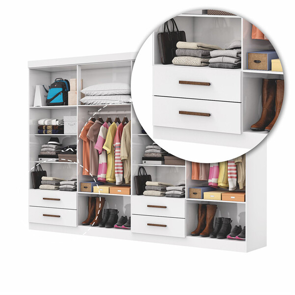 Closet Casal Duplo Lu 8 Portas 4 Gavetas | Leroy Merlin