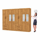 Closet Casal Duplo Lu 8 Portas 4 Gavetas Com Espelho