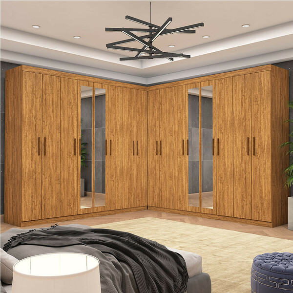 Closet Casal Duplo Rubi Premium 16 Portas Plus 8 Gavetas Cari