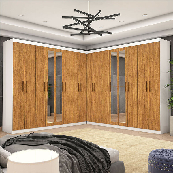 Closet Casal Duplo Rubi Premium 16 Portas Plus 8 Gavetas Cari