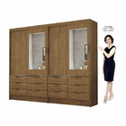 Closet Casal Duplo Sevilha 4 Portas Com Espelho 12 Gavetas Ca