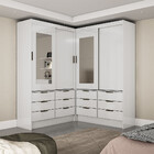 Closet Casal Duplo Sevilha 4 Portas Com Espelho 12 Gavetas Ca